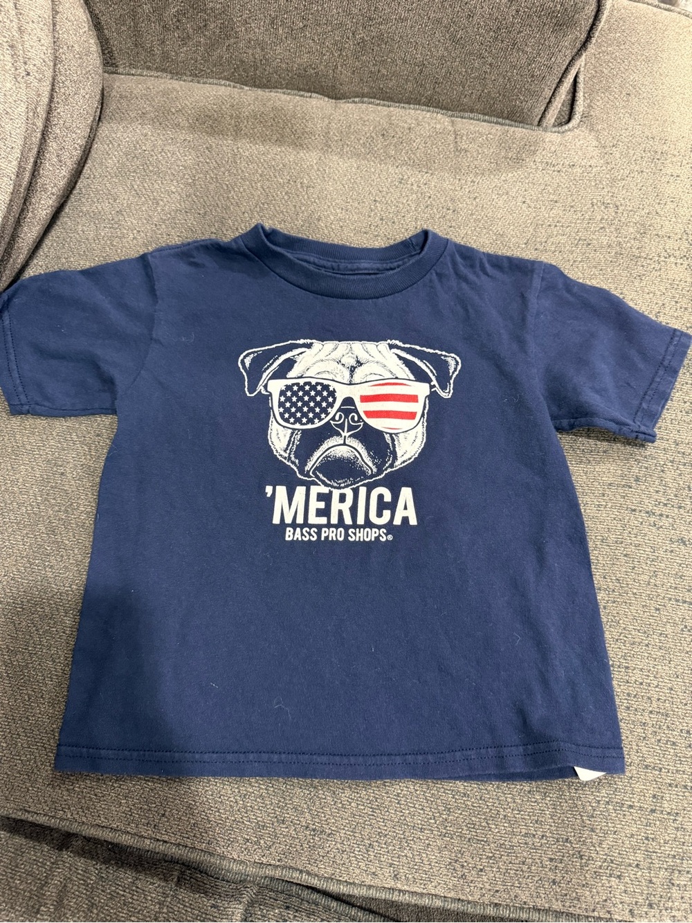 Bass Pro Shops Navy Kids 'Merica Pug Graphic Tee